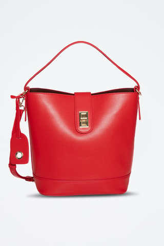 Sac seau en croûte de cuir Kilkeny - Rouge