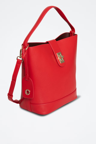 Sac seau en croûte de cuir Kilkeny - Rouge