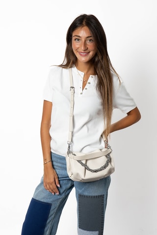 Sac à main en croûte de cuir Chill - Beige