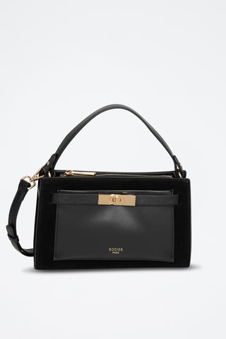 Sac à main en croûte de cuir Montaigne - Noir