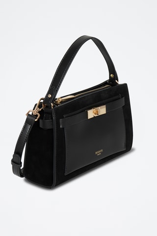 Sac à main en croûte de cuir Montaigne - Noir