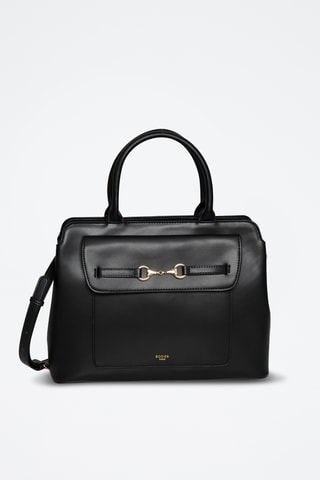 Sac à main en croûte de cuir Saint Louis - Noir