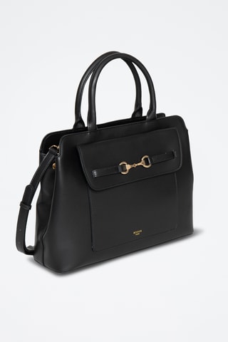 Sac à main en croûte de cuir Saint Louis - Noir