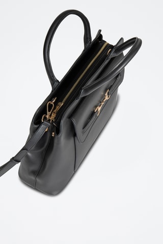 Sac à main en croûte de cuir Saint Louis - Noir