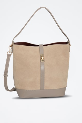 Sac seau en cuir Braga - Taupe