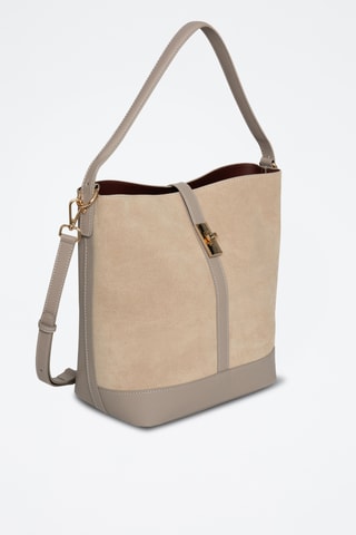 Sac seau en cuir Braga - Taupe