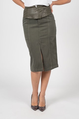 Jupe droite taille haute - Vert
