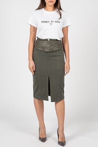 Jupe droite taille haute - Vert