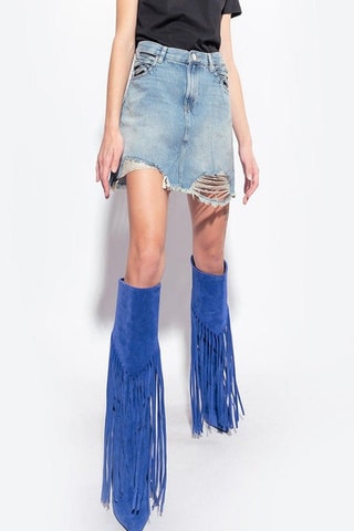 Jupe trapèze en jean - Bleu clair - Pinko