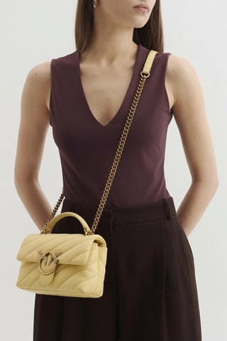 Sac bandoulière en cuir - Jaune