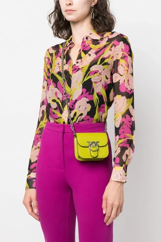 Sac bandoulière en cuir - Jaune