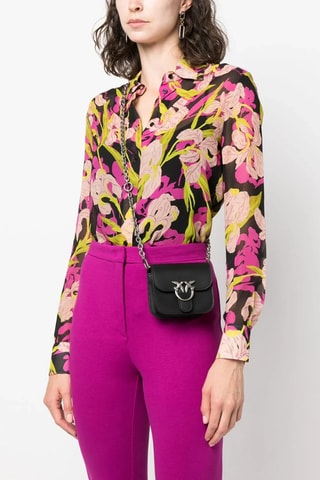 Sac bandoulière en cuir - Noir