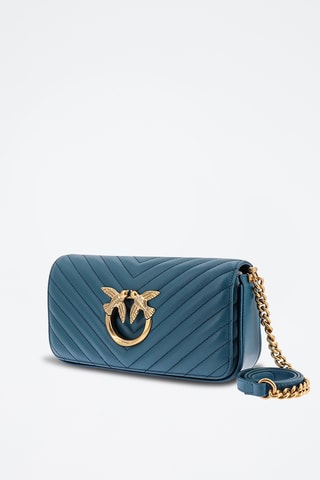 Sac bandoulière en cuir - Bleu pétrole