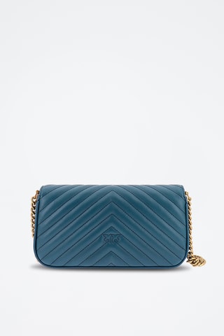 Sac bandoulière en cuir - Bleu pétrole