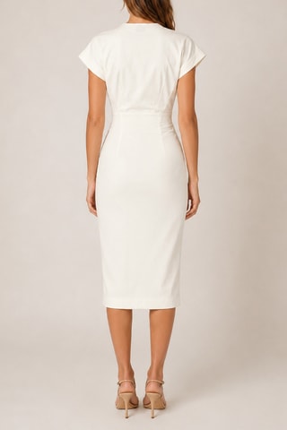 Robe fourreau en lin - Blanc cassé