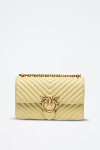 Sac bandoulière en cuir - Jaune pâle
