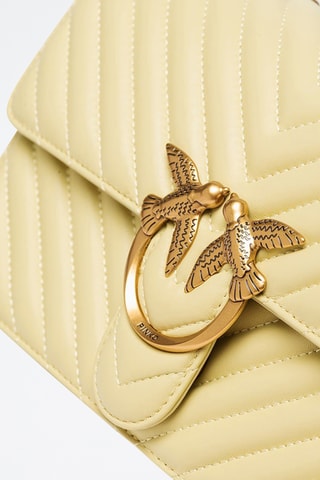 Sac bandoulière en cuir - Jaune pâle