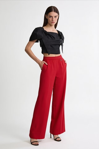 Pantalon droit - Rouge