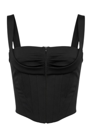 Blouse en laine sans manches - Noir
