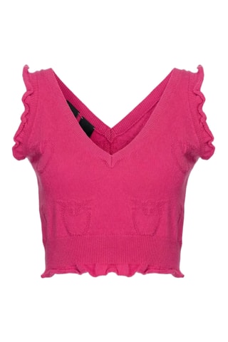 Pull en cachemire sans manches - Fuchsia