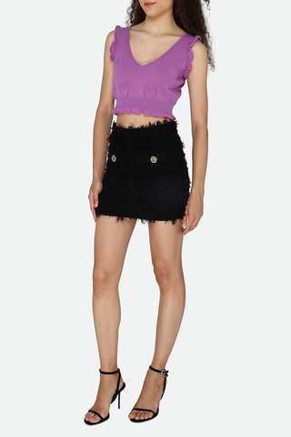 Crop top en cachemire - Violet