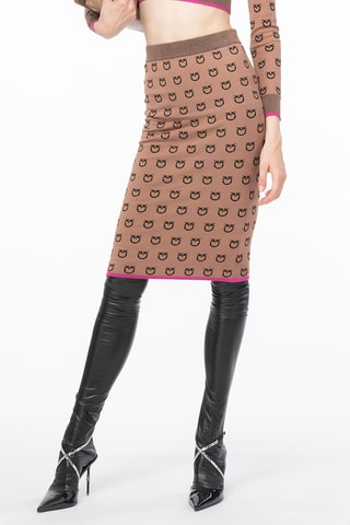Jupe fourreau taille haute - Marron