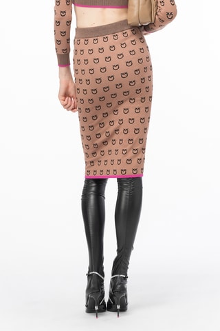 Jupe fourreau taille haute - Marron