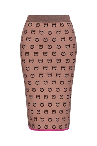 Jupe fourreau taille haute - Marron