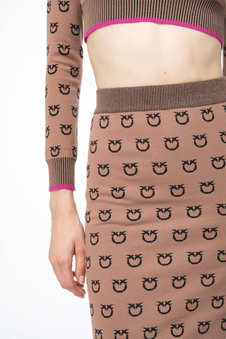 Jupe fourreau taille haute - Marron
