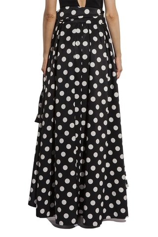 Jupe longue taille haute volantée asymétrique - Noir