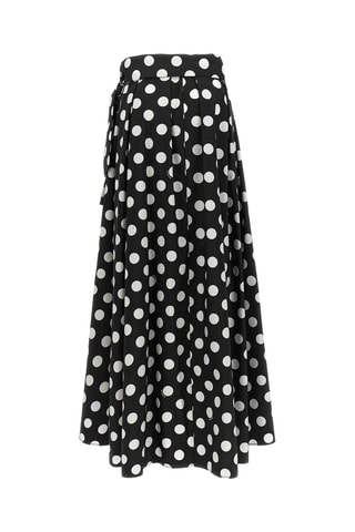 Jupe longue taille haute volantée asymétrique - Noir