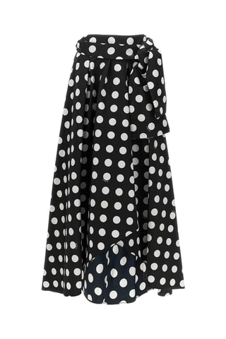 Jupe longue taille haute volantée asymétrique - Noir