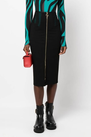 Jupe fourreau taille haute jupe midi - Noir