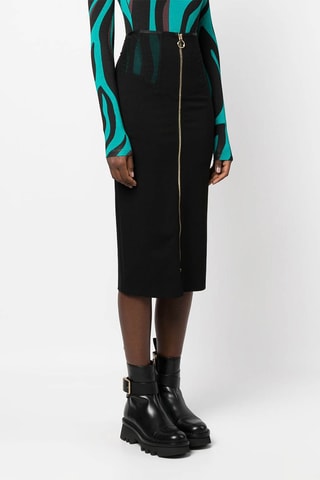 Jupe fourreau taille haute jupe midi - Noir