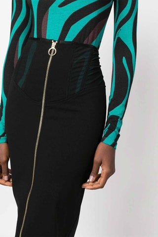 Jupe fourreau taille haute jupe midi - Noir