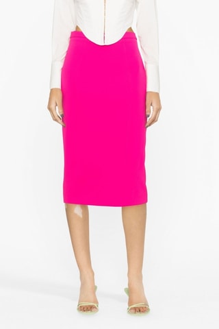 Jupe fourreau midi taille haute - Fuchsia
