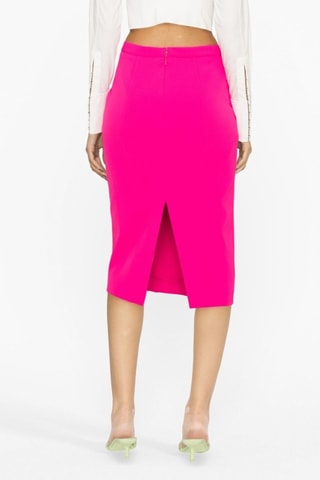 Jupe fourreau midi taille haute - Fuchsia