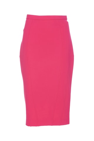 Jupe fourreau midi taille haute - Fuchsia