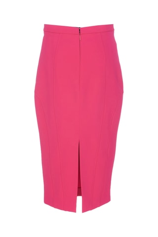 Jupe fourreau midi taille haute - Fuchsia