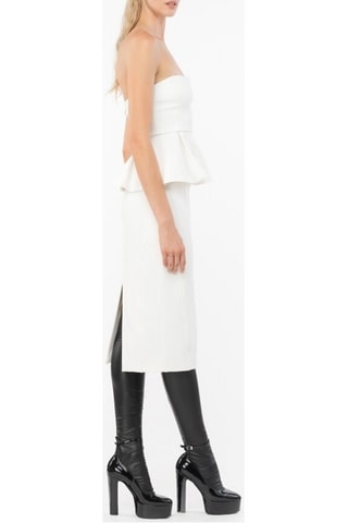Jupe fourreau taille haute midi - Blanc