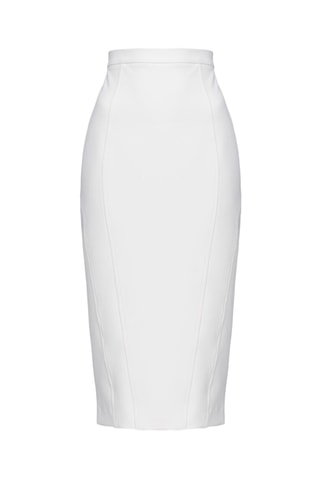 Jupe fourreau taille haute midi - Blanc