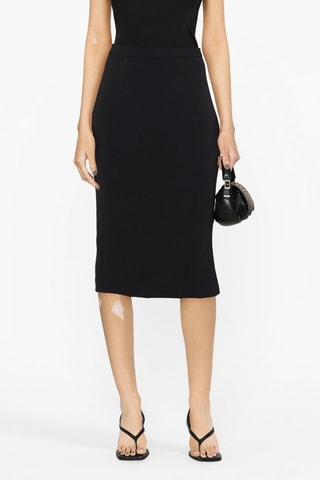 Jupe fourreau taille haute jupe midi - Noir