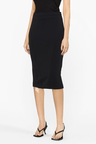 Jupe fourreau taille haute jupe midi - Noir
