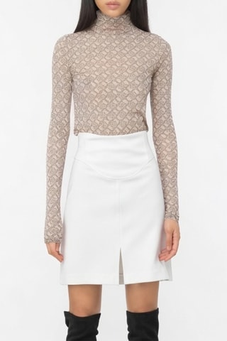 Jupe taille haute droite - Blanc