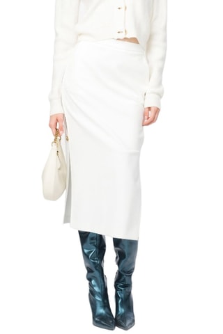 Jupe droite taille haute jupe longue - Blanc