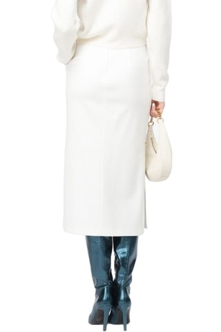 Jupe droite taille haute jupe longue - Blanc