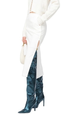 Jupe droite taille haute jupe longue - Blanc