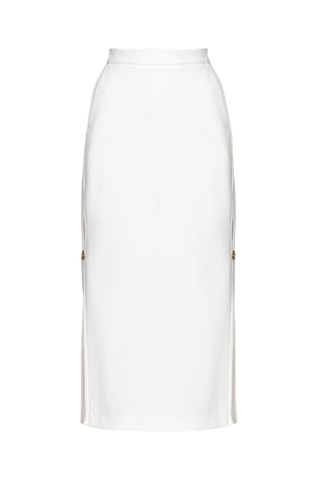 Jupe droite taille haute jupe longue - Blanc