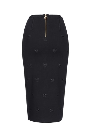 Jupe midi taille haute droite - Noir