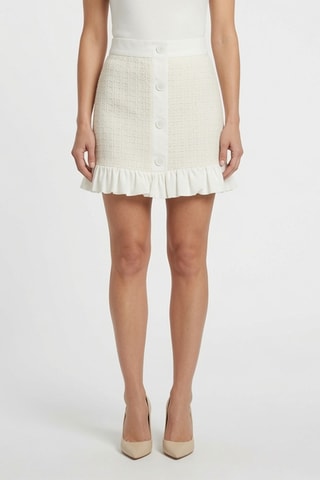 Minijupe taille haute - Blanc cassé